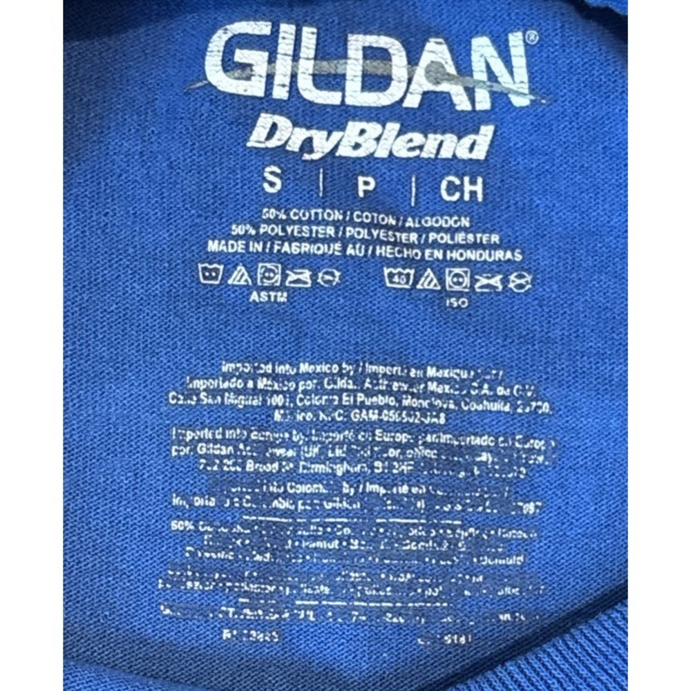 Vintage Gilden Dry Blend Long sleeve Blue Blank Size S Striplings General Store - Picture 4 of 6